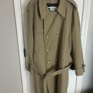 Vintage Pier 308  Beige Zip Lining Rain Trench Winter Coat Men's Sz 46